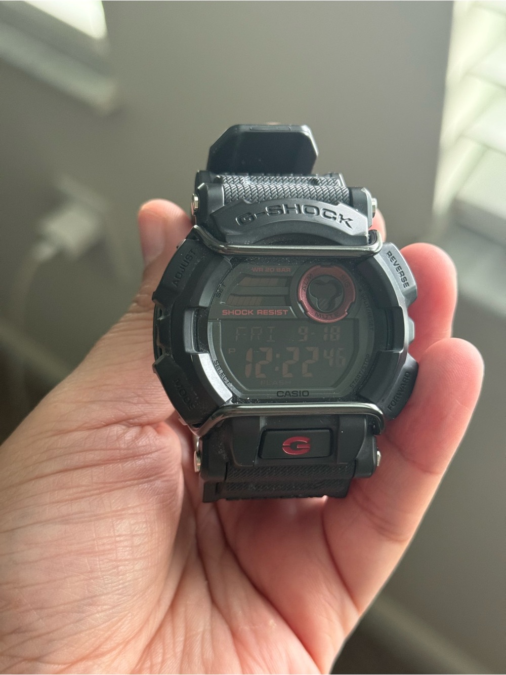 Casio G-Shock Black Digital Watch with Red Accent